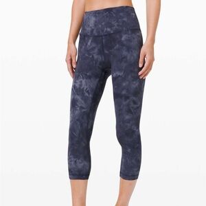 Lululemon Align Crop 21" *Diamond Dye Asphalt Grey True Navy Nulu Leggings 6